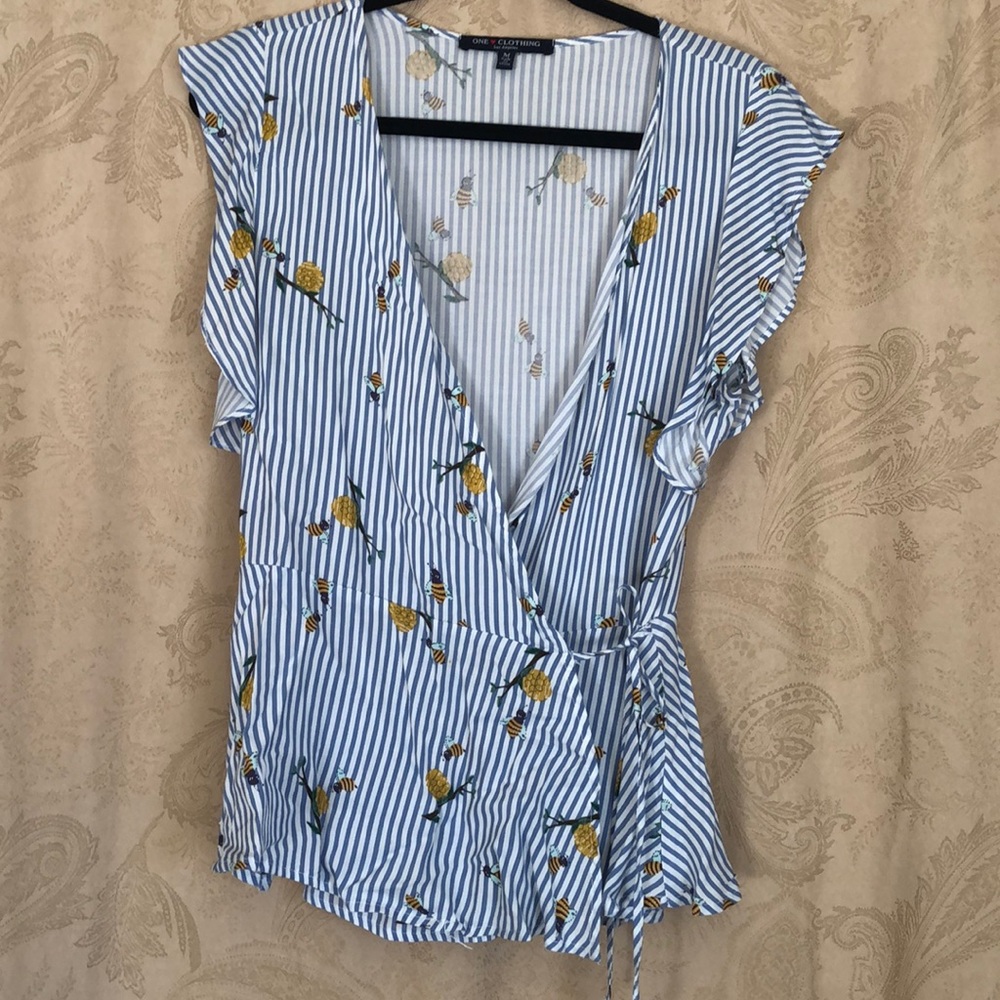 One Clothing Bee Wrap Blouse